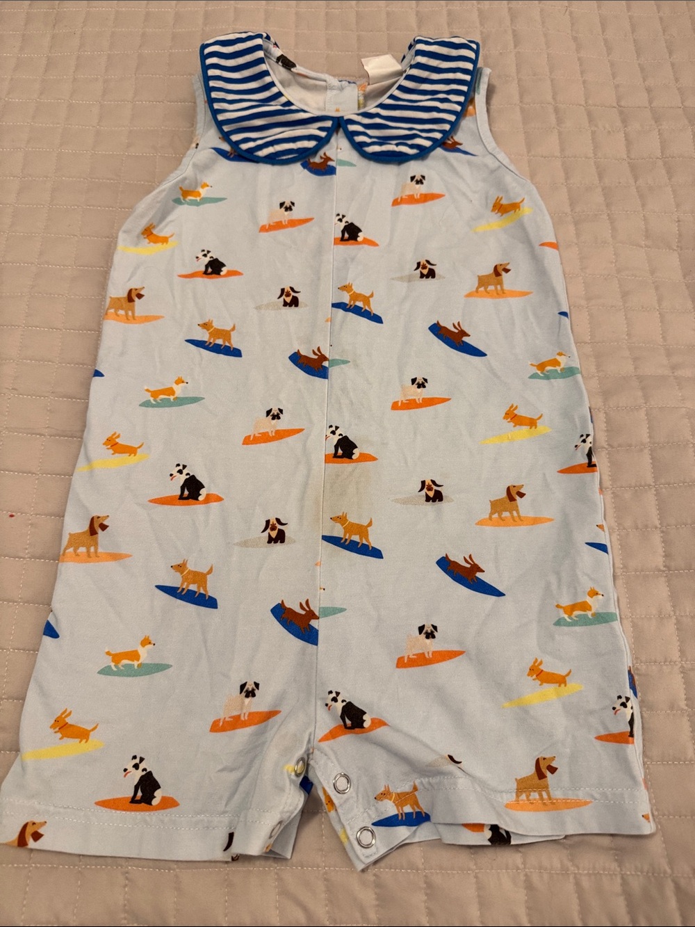Stitchy Fish dog theme print onesie romper 2T